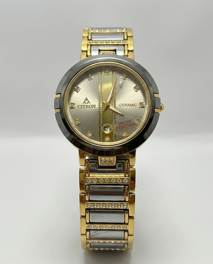 Citron Ceramic Gold & Silver Wristwatch