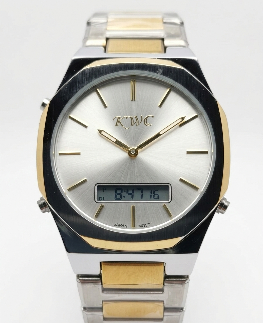 KWC Analog Digital Two-Tone Watch – Silver Dial