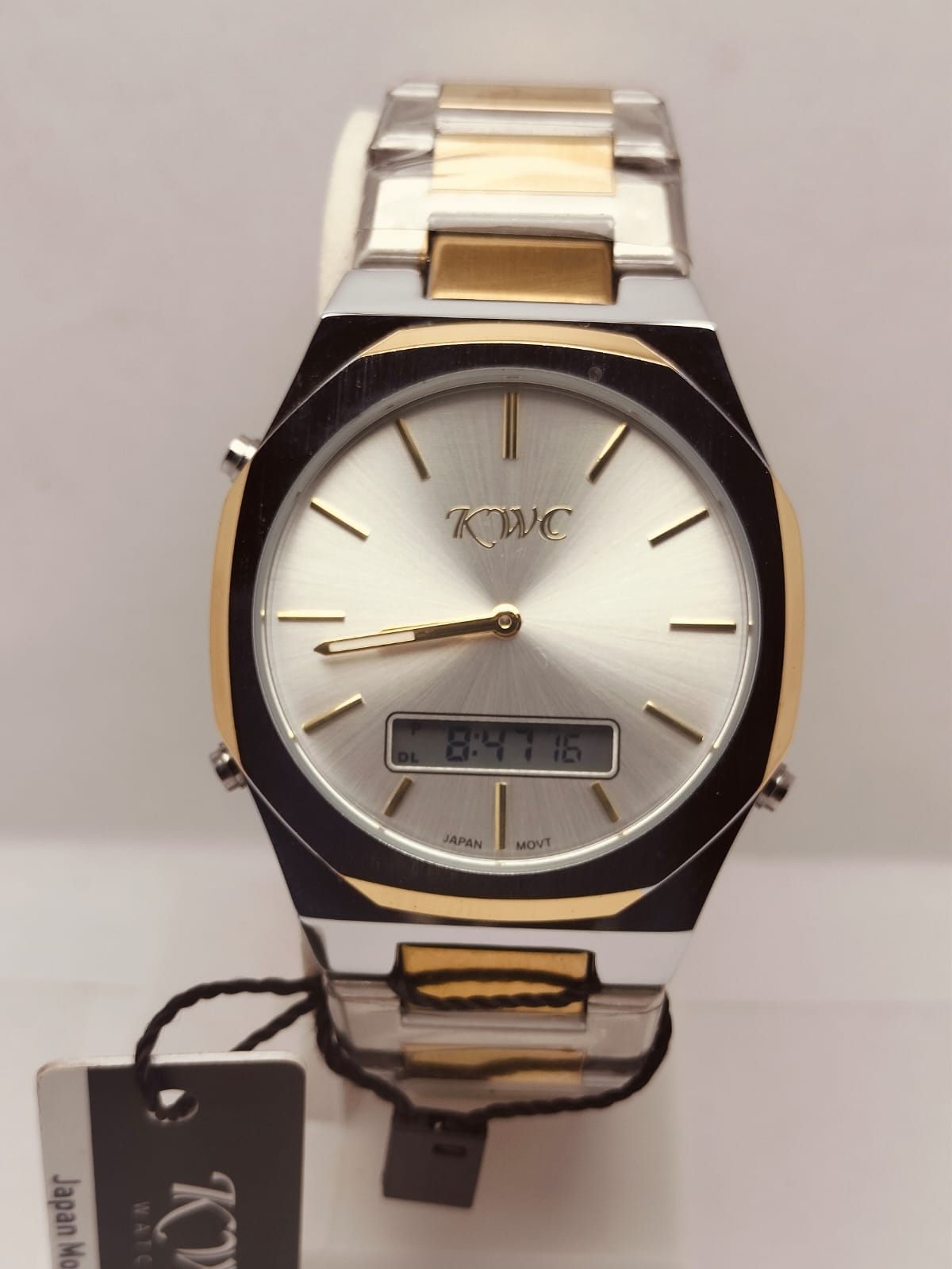 KWC Analog Digital Two-Tone Watch – Silver Dial
